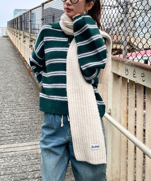 ALAND（エーランド）の「【UNISEX】ALAND／メランジニットマフラー（マフラー・レディース・グレー/ブラック/アイボリー・FREE）」の18枚目の写真