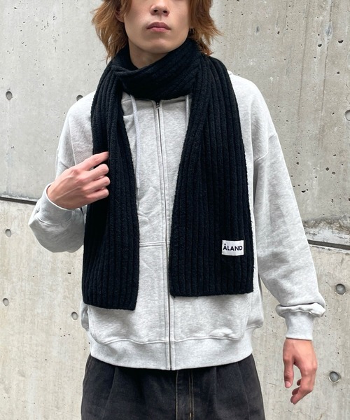 ALAND（エーランド）の「【UNISEX】ALAND／メランジニットマフラー（マフラー・レディース・グレー/ブラック/アイボリー・FREE）」の21枚目の写真