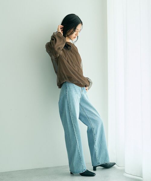 YECCA VECCA（イェッカヴェッカ）の「オーバーチュールニット（ニット/セーター・レディース・ライトベージュ/グレー/ブラウン・FREE）」の4枚目の写真