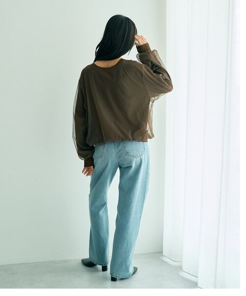 YECCA VECCA（イェッカヴェッカ）の「オーバーチュールニット（ニット/セーター・レディース・ライトベージュ/グレー/ブラウン・FREE）」の5枚目の写真