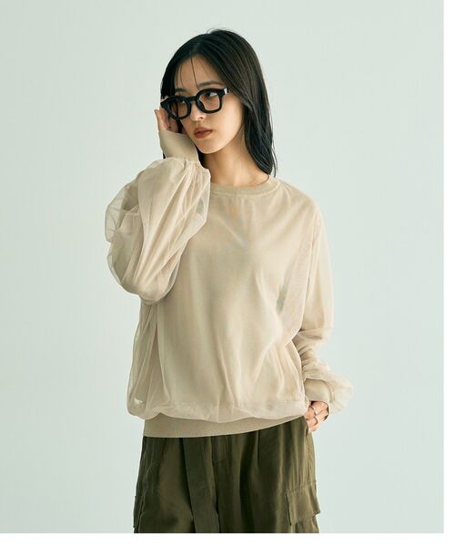 YECCA VECCA（イェッカヴェッカ）の「オーバーチュールニット（ニット/セーター・レディース・ライトベージュ/グレー/ブラウン・FREE）」の6枚目の写真