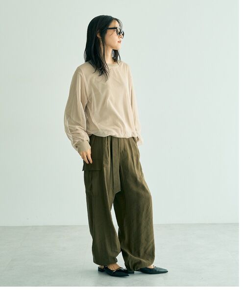 YECCA VECCA（イェッカヴェッカ）の「オーバーチュールニット（ニット/セーター・レディース・ライトベージュ/グレー/ブラウン・FREE）」の9枚目の写真