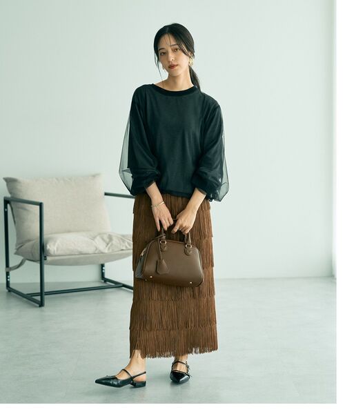 YECCA VECCA（イェッカヴェッカ）の「オーバーチュールニット（ニット/セーター・レディース・ライトベージュ/グレー/ブラウン・FREE）」の14枚目の写真