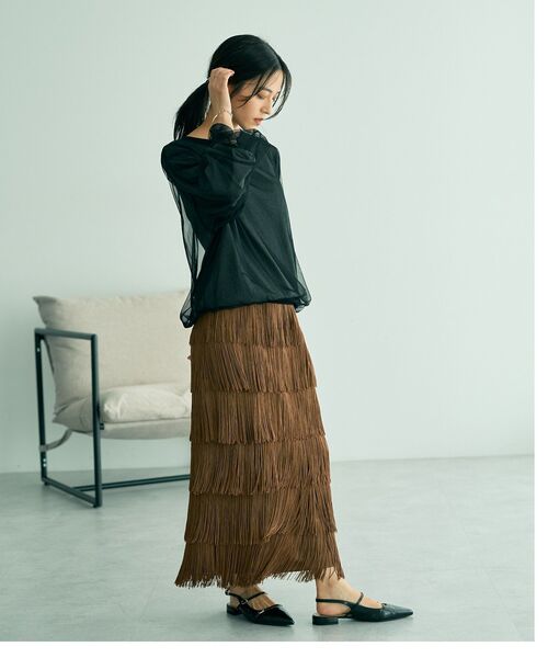 YECCA VECCA（イェッカヴェッカ）の「オーバーチュールニット（ニット/セーター・レディース・ライトベージュ/グレー/ブラウン・FREE）」の16枚目の写真