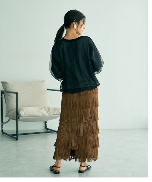 YECCA VECCA（イェッカヴェッカ）の「オーバーチュールニット（ニット/セーター・レディース・ライトベージュ/グレー/ブラウン・FREE）」の17枚目の写真