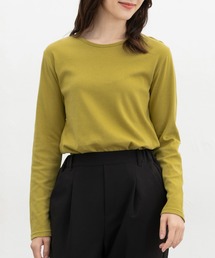 Honeys（ハニーズ）の「【ハニぽか・吸湿発熱】あったか綿クルーネックT（Tシャツ/カットソー）」