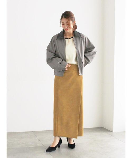 Te chichi（テチチ）の「ファブリックアソート衿付きブルゾン（ブルゾン・レディース・グレー/ブラウン・F）」の3枚目の写真