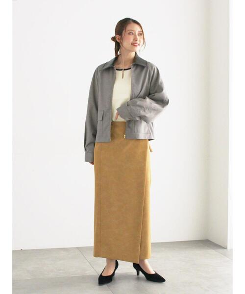 Te chichi（テチチ）の「ファブリックアソート衿付きブルゾン（ブルゾン・レディース・グレー/ブラウン・F）」の4枚目の写真