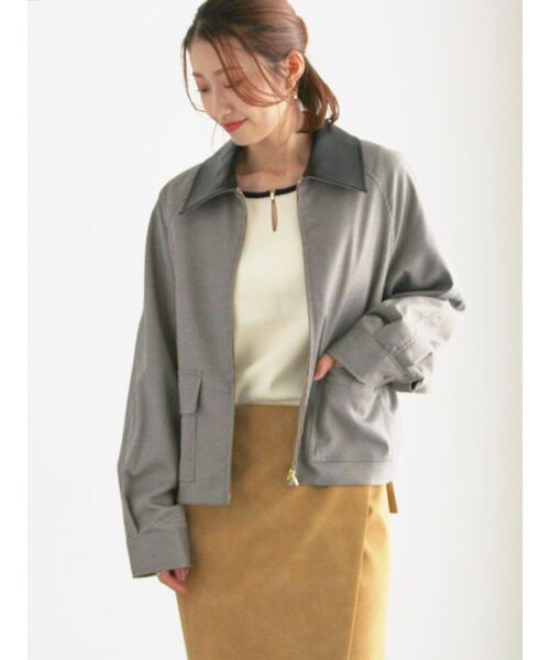 Te chichi（テチチ）の「ファブリックアソート衿付きブルゾン（ブルゾン・レディース・グレー/ブラウン・F）」の6枚目の写真
