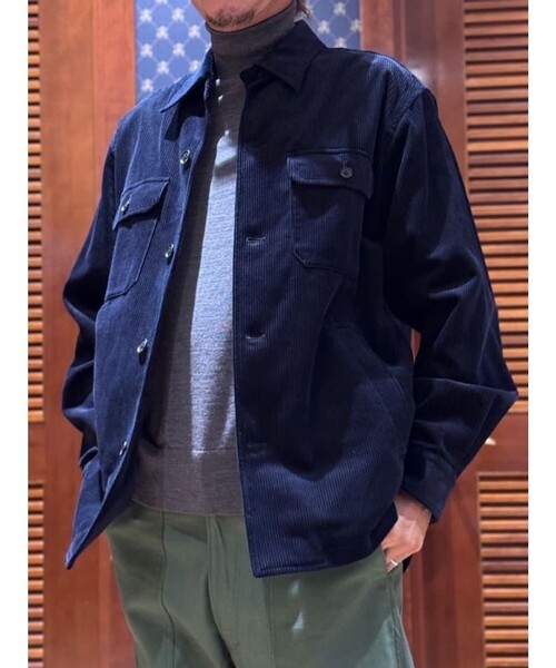 BROOKS BROTHERS（ブルックスブラザーズ）の「コットン　8-Waleコーデュロイ　CPOシャツ（シャツ/ブラウス・メンズ・ネイビー/キャメル/グリーン・LARGE/MEDIUM/SMALL/X-LARGE）」の2枚目の写真