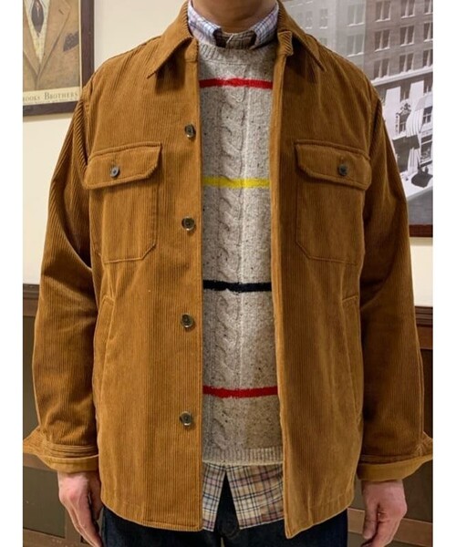 BROOKS BROTHERS（ブルックスブラザーズ）の「コットン　8-Waleコーデュロイ　CPOシャツ（シャツ/ブラウス・メンズ・ネイビー/キャメル/グリーン・LARGE/MEDIUM/SMALL/X-LARGE）」の3枚目の写真