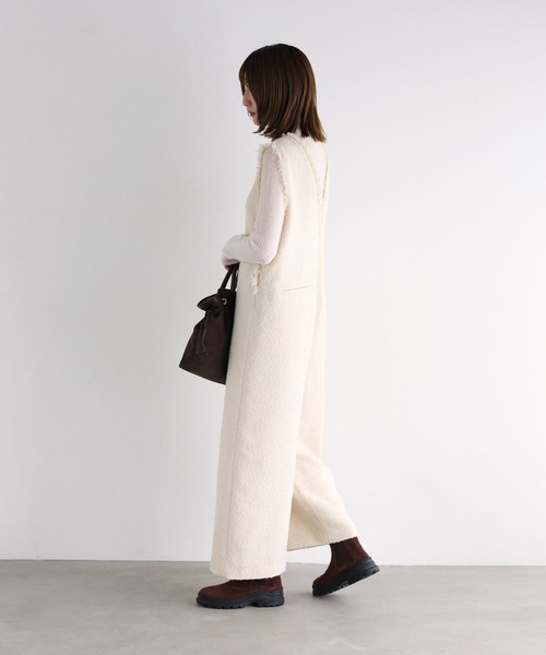 BABYLONE（バビロン）の「ツイードフリンジオールインワン（つなぎ/オールインワン・レディース・ブラック/オフホワイト・フリー）」の5枚目の写真