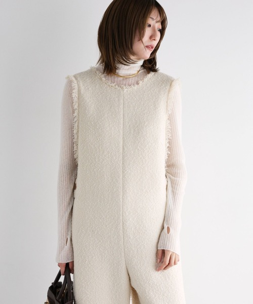 BABYLONE（バビロン）の「ツイードフリンジオールインワン（つなぎ/オールインワン・レディース・ブラック/オフホワイト・フリー）」の7枚目の写真