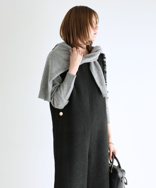 BABYLONE（バビロン）の「ツイードフリンジオールインワン（つなぎ/オールインワン・レディース・ブラック/オフホワイト・フリー）」の14枚目の写真