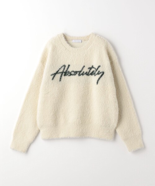 A DAY IN THE LIFE UNITED ARROWS（アデイインザライフユナイテッドアローズ）の「ボリューム フェザー ロゴニット ＜A DAY IN THE LIFE＞（ニット/セーター・レディース・オフホワイト/ダークブラウン/ダークグレー・FREE）」の2枚目の写真