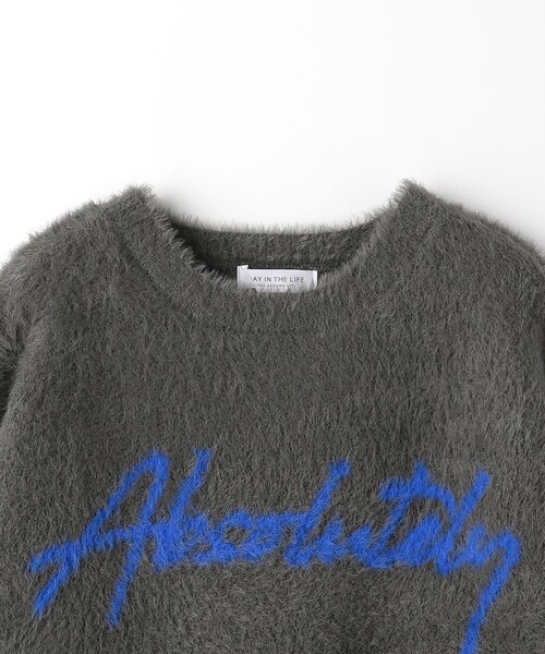 A DAY IN THE LIFE UNITED ARROWS（アデイインザライフユナイテッドアローズ）の「ボリューム フェザー ロゴニット ＜A DAY IN THE LIFE＞（ニット/セーター・レディース・オフホワイト/ダークブラウン/ダークグレー・FREE）」の5枚目の写真