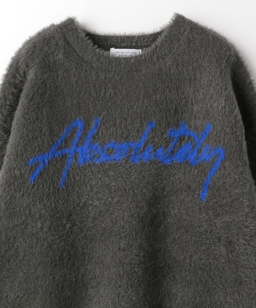 A DAY IN THE LIFE UNITED ARROWS（アデイインザライフユナイテッドアローズ）の「ボリューム フェザー ロゴニット ＜A DAY IN THE LIFE＞（ニット/セーター・レディース・オフホワイト/ダークブラウン/ダークグレー・FREE）」の7枚目の写真