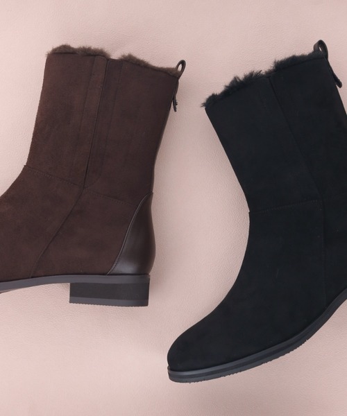 cava cava（サヴァサヴァ）の「晴雨兼用｜ファーブーツ　1320707（ブーツ・レディース・ダークブラウン/ブラック・22.5cm/23cm/23.5cm/24cm/24.5cm）」の4枚目の写真