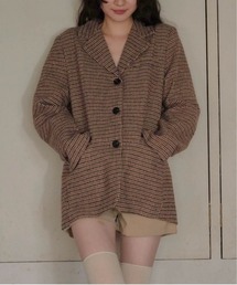 Uenui（ウニュイ）の「houndstooth oversized jacket（テーラードジャケット）」