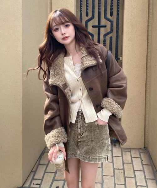 セール】【WEB限定】リバーシブルムートンコート（ムートンコート