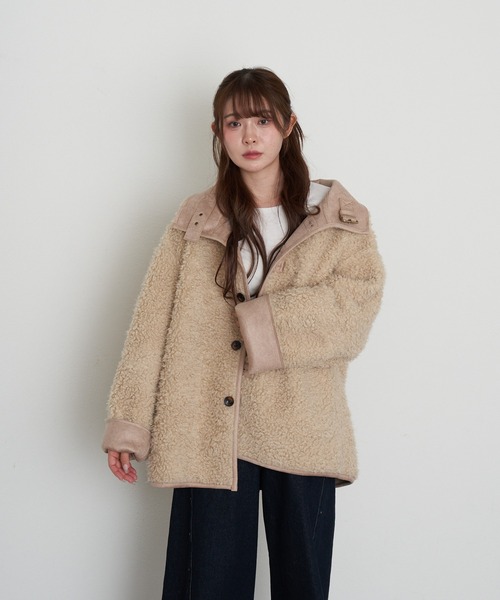 RAY CASSIN(レイカズン)の「【WEB限定】リバーシブルムートンコート(ムートンコート・レディース・ブラック系その他2/ブラウン系その他2/ベージュ系その他2・FREE)」の20枚目の写真