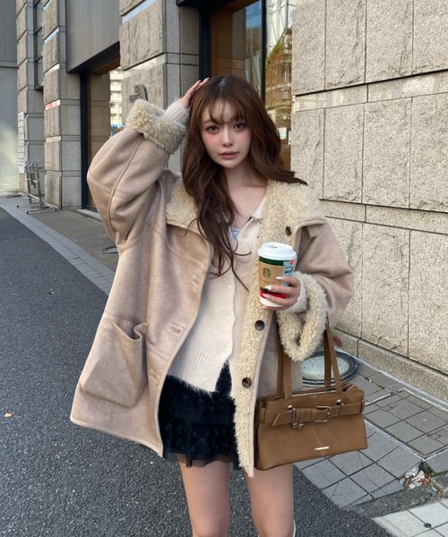 セール】【WEB限定】リバーシブルムートンコート（ムートンコート