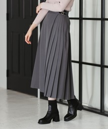 ダブルベルトアシメプリーツスカート