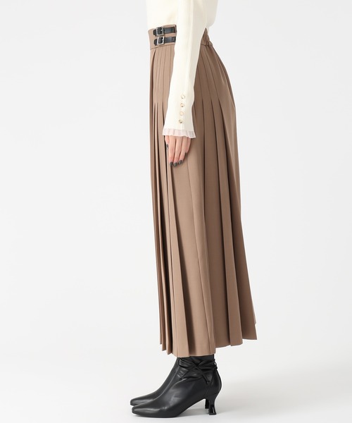 31 Sons de mode(トランテアン ソン ドゥ モード)の「2025秋冬新作 ダブルベルトアシメプリーツスカート(スカート・レディース・グレー/モカ・S/M)」の4枚目の写真