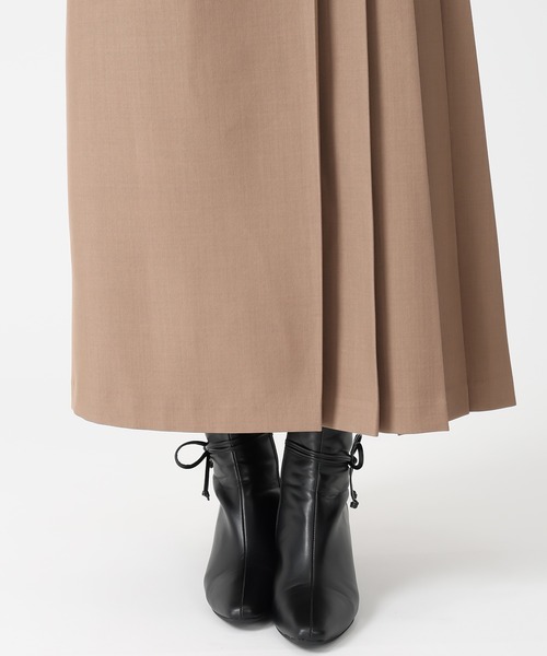 31 Sons de mode(トランテアン ソン ドゥ モード)の「2025秋冬新作 ダブルベルトアシメプリーツスカート(スカート・レディース・グレー/モカ・S/M)」の10枚目の写真