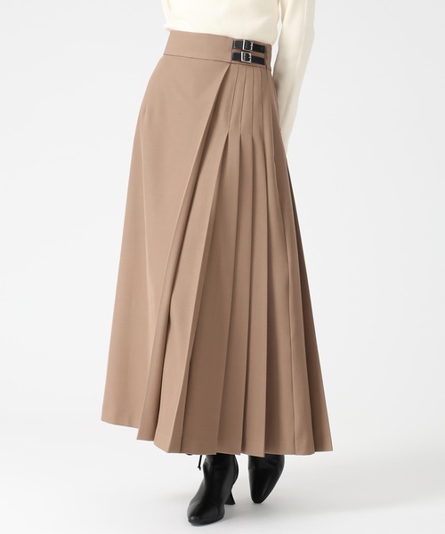 31 Sons de mode(トランテアン ソン ドゥ モード)の「2025秋冬新作 ダブルベルトアシメプリーツスカート(スカート・レディース・グレー/モカ・S/M)」の11枚目の写真