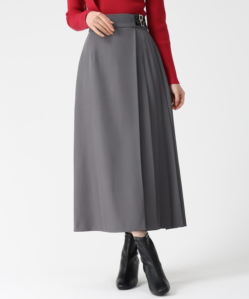 31 Sons de mode(トランテアン ソン ドゥ モード)の「2025秋冬新作 ダブルベルトアシメプリーツスカート(スカート・レディース・グレー/モカ・S/M)」の18枚目の写真