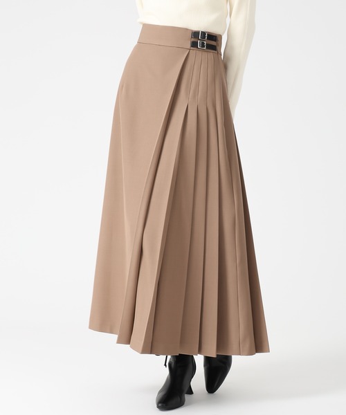 31 Sons de mode(トランテアン ソン ドゥ モード)の「2025秋冬新作 ダブルベルトアシメプリーツスカート(スカート・レディース・グレー/モカ・S/M)」の20枚目の写真