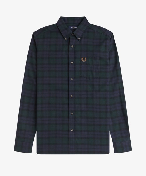 FRED PERRY（フレッドペリー）の「Brushed Black Watch Tartan Shirt／起毛ブラックウォッチタータンチェックシャツ（シャツ/ブラウス・メンズ・グリーン・S/M/L）」の11枚目の写真