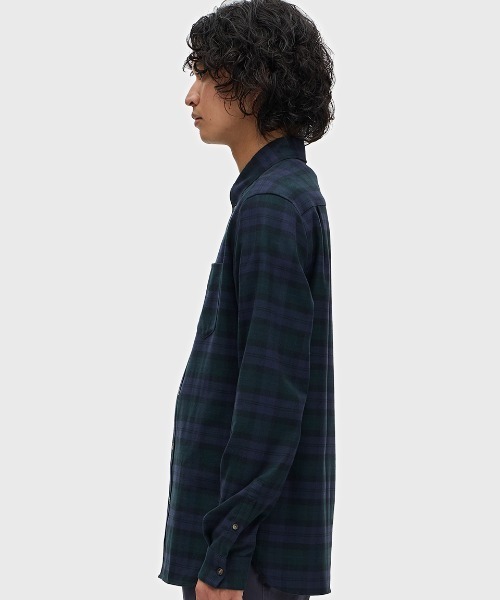FRED PERRY（フレッドペリー）の「Brushed Black Watch Tartan Shirt／起毛ブラックウォッチタータンチェックシャツ（シャツ/ブラウス・メンズ・グリーン・S/M/L）」の5枚目の写真