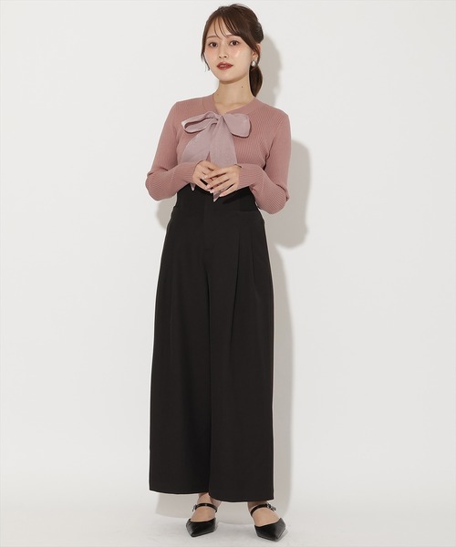 AND COUTURE(アンドクチュール)の「リボンボウタイ付きリブプルオーバー(ニット/セーター・レディース・アイボリー/ブラック/ピンク・FREE)」の19枚目の写真