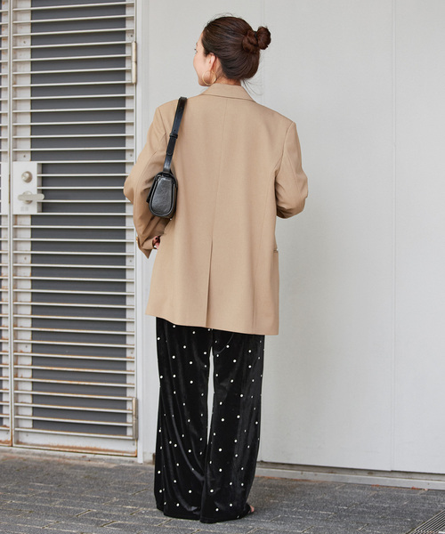B.C STOCK(ベーセーストック)の「【WEB限定】手洗い可 / ベロアドット刺繍パンツ(その他パンツ・レディース・ブラック・FREE)」の11枚目の写真