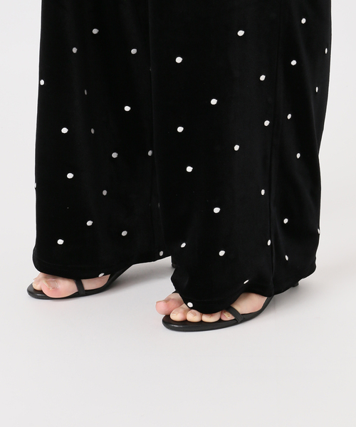 B.C STOCK(ベーセーストック)の「【WEB限定】手洗い可 / ベロアドット刺繍パンツ(その他パンツ・レディース・ブラック・FREE)」の22枚目の写真