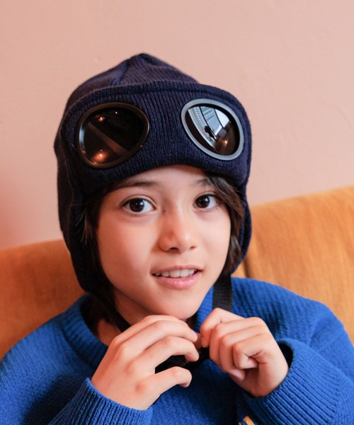 THE PARK SHOP（ザパークショップ）の「【THE PARK SHOP(ザ パーク ショップ)】ゴーグルスノーCAP(KIDS)（ニットキャップ/ビーニー・キッズ・グレー/ブラック/ネイビー・FREE）」の4枚目の写真