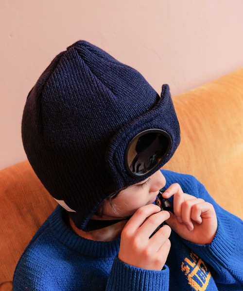 THE PARK SHOP（ザパークショップ）の「【THE PARK SHOP(ザ パーク ショップ)】ゴーグルスノーCAP(KIDS)（ニットキャップ/ビーニー・キッズ・グレー/ブラック/ネイビー・FREE）」の6枚目の写真