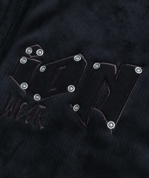 VISION STREET WEAR(ヴィジョンストリートウェア)の「【VISION STREET WEAR/ヴィジョンストリートウェア】別注 ベロアコーデュロイ スタッズロゴ ショート丈 ジップアップ フーディー ブルゾン(パーカー・メンズ・ブラック/ブラウン系その他/ダークグリーン・L/LL/M)」の9枚目の写真
