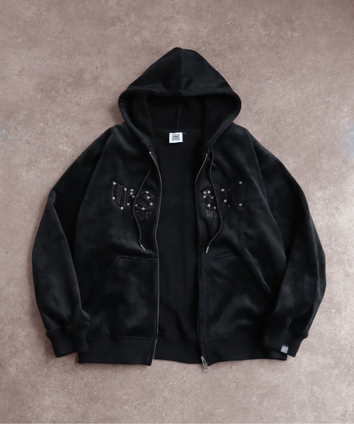 VISION STREET WEAR(ヴィジョンストリートウェア)の「【VISION STREET WEAR/ヴィジョンストリートウェア】別注 ベロアコーデュロイ スタッズロゴ ショート丈 ジップアップ フーディー ブルゾン(パーカー・メンズ・ブラック/ブラウン系その他/ダークグリーン・L/LL/M)」の17枚目の写真