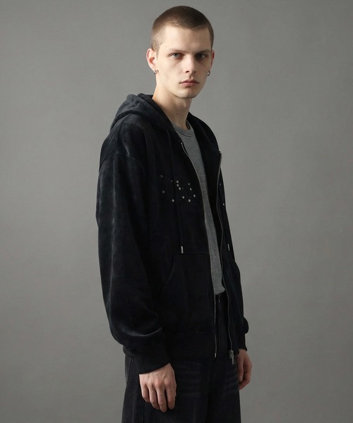 VISION STREET WEAR(ヴィジョンストリートウェア)の「【VISION STREET WEAR/ヴィジョンストリートウェア】別注 ベロアコーデュロイ スタッズロゴ ショート丈 ジップアップ フーディー ブルゾン(パーカー・メンズ・ブラック/ブラウン系その他/ダークグリーン・L/LL/M)」の20枚目の写真