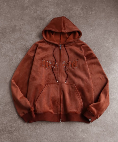 VISION STREET WEAR(ヴィジョンストリートウェア)の「【VISION STREET WEAR/ヴィジョンストリートウェア】別注 ベロアコーデュロイ スタッズロゴ ショート丈 ジップアップ フーディー ブルゾン(パーカー・メンズ・ブラック/ブラウン系その他/ダークグリーン・L/LL/M)」の15枚目の写真