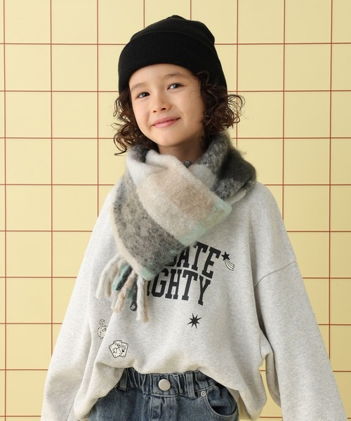 セール】【KIDS】チェックフリンジストール 588878（ストール/ショール