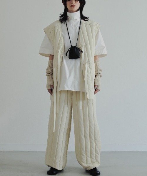 anuke（アンヌーク）の「anuke Backopen Stripe Vest 62520108（ベスト・レディース・ネイビー/オフホワイト・36/38）」の3枚目の写真