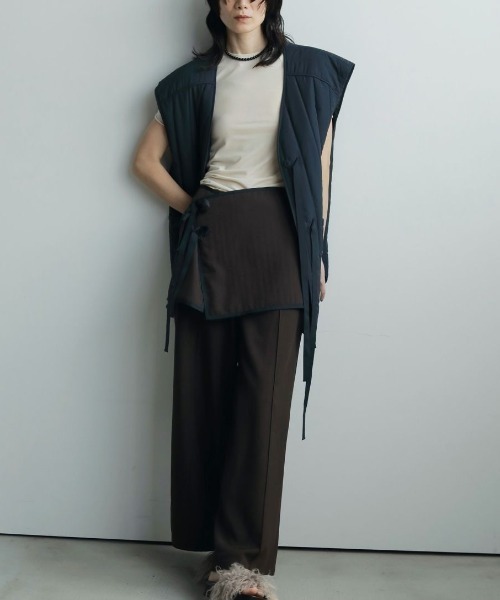 anuke（アンヌーク）の「anuke Backopen Stripe Vest 62520108（ベスト・レディース・ネイビー/オフホワイト・36/38）」の9枚目の写真