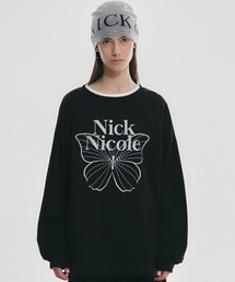 NICK&NICOLE | BUTTERFLY SIGNATURE LS TOP_BLACK SILVER(Tシャツ/カットソー)