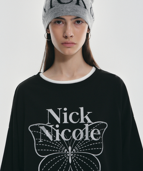 NICK&NICOLE（ニックアンドニコール）の「BUTTERFLY SIGNATURE LS TOP_BLACK SILVER（Tシャツ/カットソー・レディース・その他・FREE）」の2枚目の写真