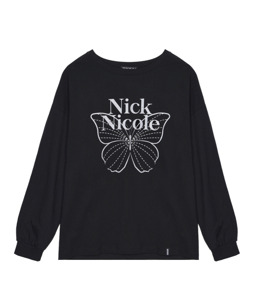 NICK&NICOLE（ニックアンドニコール）の「BUTTERFLY SIGNATURE LS TOP_BLACK SILVER（Tシャツ/カットソー・レディース・その他・FREE）」の4枚目の写真