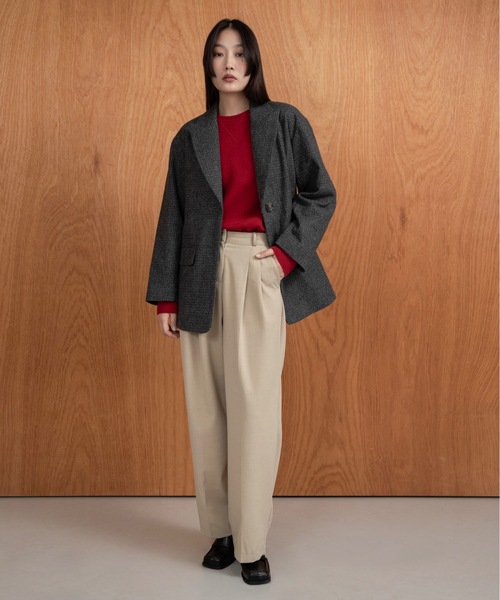 I_am(アイアム)の「classic check jacket【I_am × kimina】 / クラシックチェックジャケット(その他アウター・レディース・ブラウン/チャコール・FREE)」の16枚目の写真